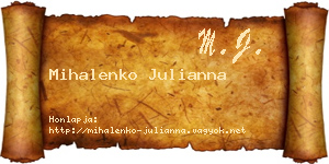 Mihalenko Julianna névjegykártya